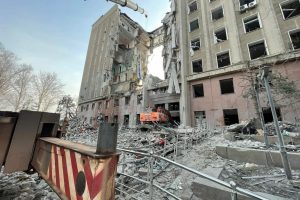 Ukrayna’ya bağlı Mikolayiv'de Rus ordusunun 29 Mart'ta vurduğu valilik binasındaki