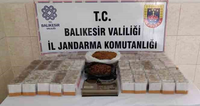 Balıkesir’de jandarma ekipleri, il genelinde düzenlediği kaçak tütün ve sigara