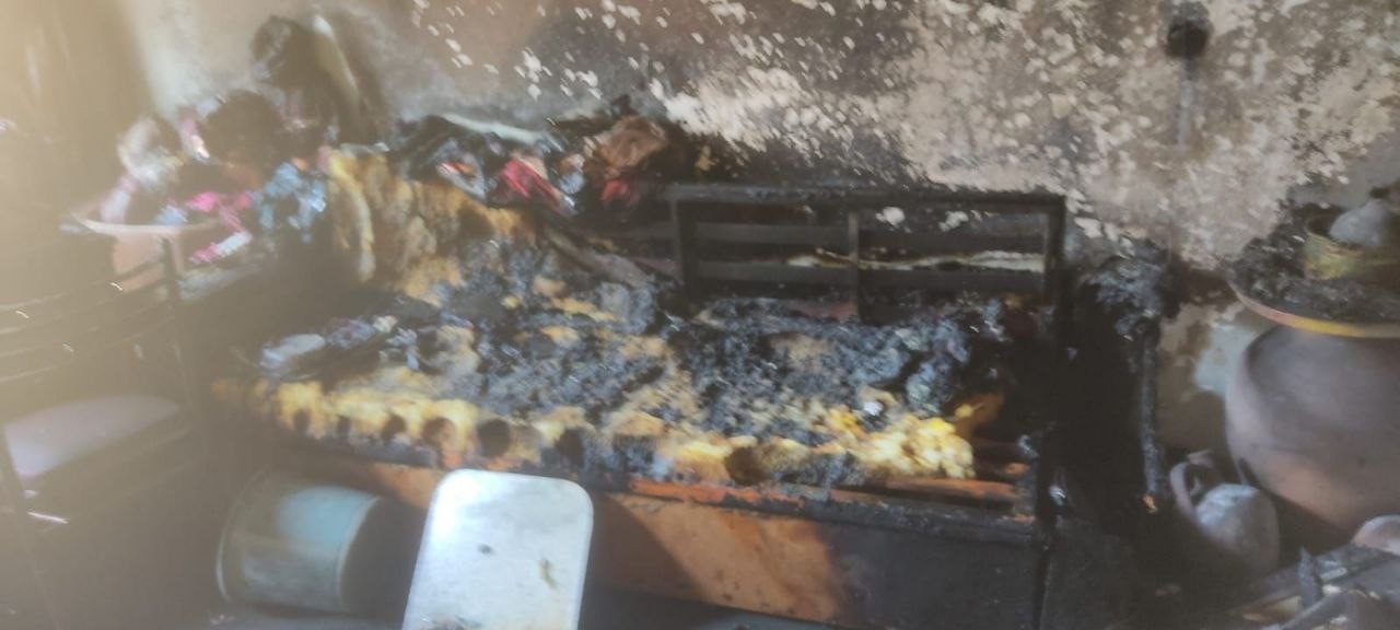 Balıkesir’in Gönen ilçesi Gündoğdu mahallesi 223 sokakta bir evde çıkan