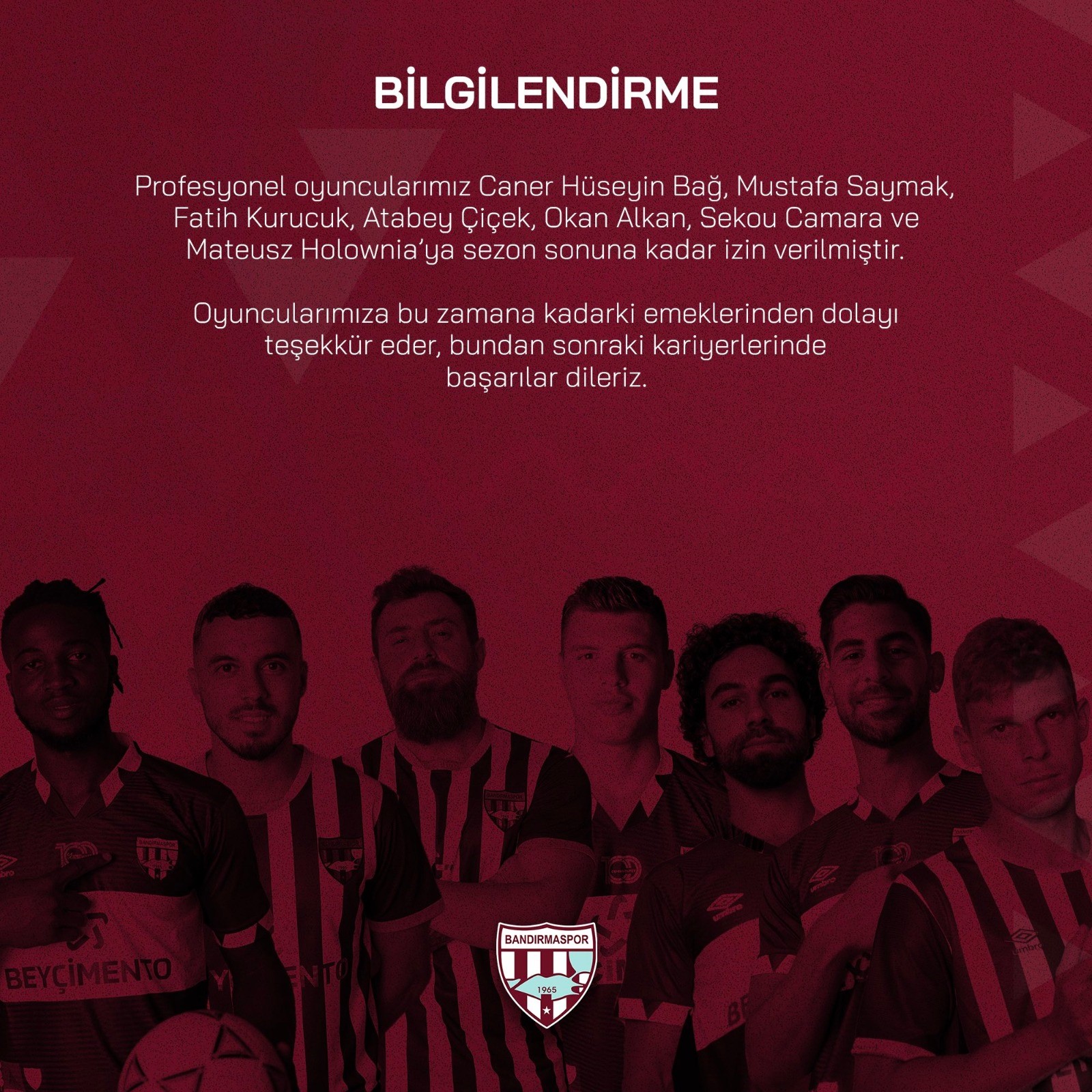 BALIKESİR (İHA) – Spor Toto 1. Lig ekiplerinden Bandırmaspor’da, sosyal