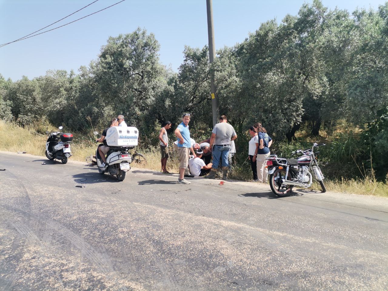 Balıkesir’in Erdek ilçesinde meydana gelen trafik kazasında motosiklet sürücüsü yaralandı.