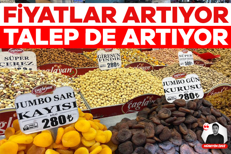Kuruyemişte fiyatlar artıyor, talep de artıyor Son yıllarda birçok ürüne zam üstüne zam gelirken kuruyemiş fiyatlarında