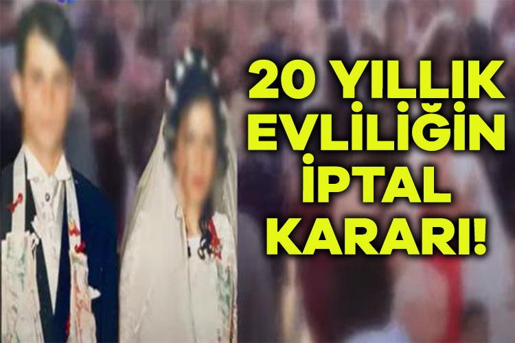 20 yıllık evliliğin iptal kararı! Tekirdağ’da 20 yıldır evli olan bir kadın, boşanma davası açınca