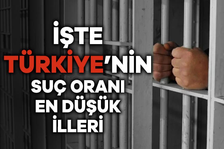 Türkiye’nin suç oranı en düşük illeri belli oldu Türkiye İstatistik Kurumu (TÜİK), ikametgah ve suç türüne göre ceza