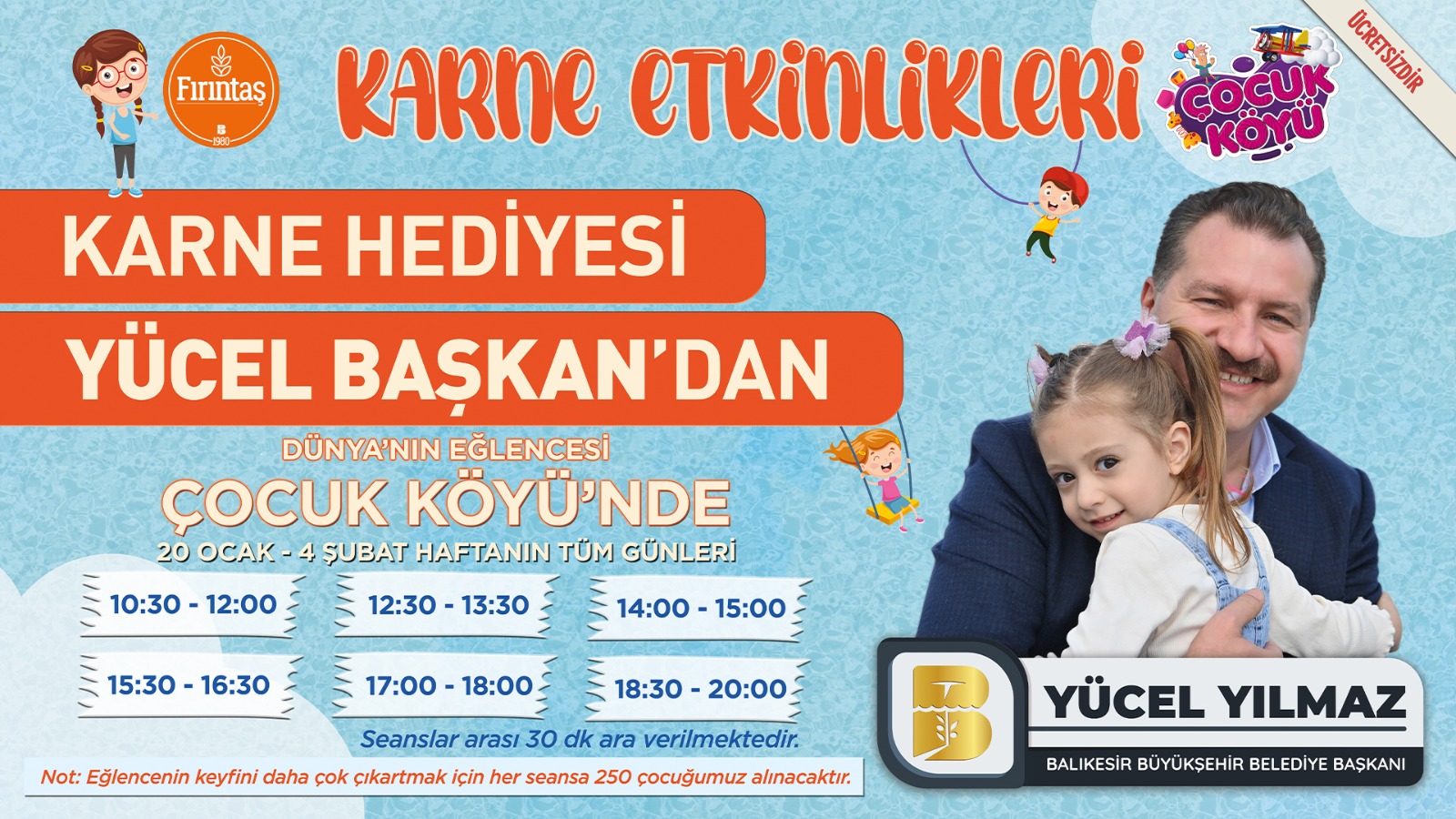 Çocuklara en güzel karne hediyesi Yücel Yılmaz’dan Balıkesir Büyükşehir Belediye Başkanı Yücel Yılmaz, bir dönem boyunca ders