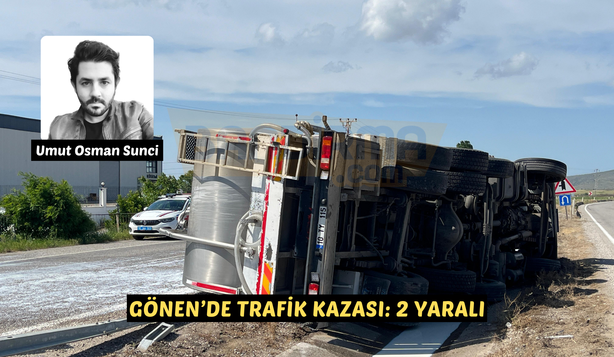 Gönen’de trafik kazası: 2 yaralı Balıkesir’in Gönen ilçesinde süt tankeri ve traktör çapıştı. Kazada 2