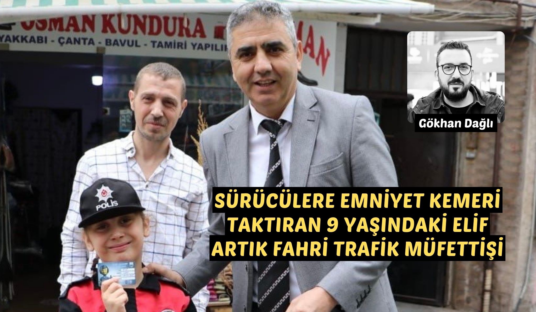 SÜRÜCÜLERE EMNİYET KEMERİ TAKTIRAN 9 YAŞINDAKİ ELİF ARTIK FAHRİ TRAFİK MÜFETTİŞİ Bandırma’da polis kıyafeti giyerek araç sürücülerine emniyet kemeri taktıran 9