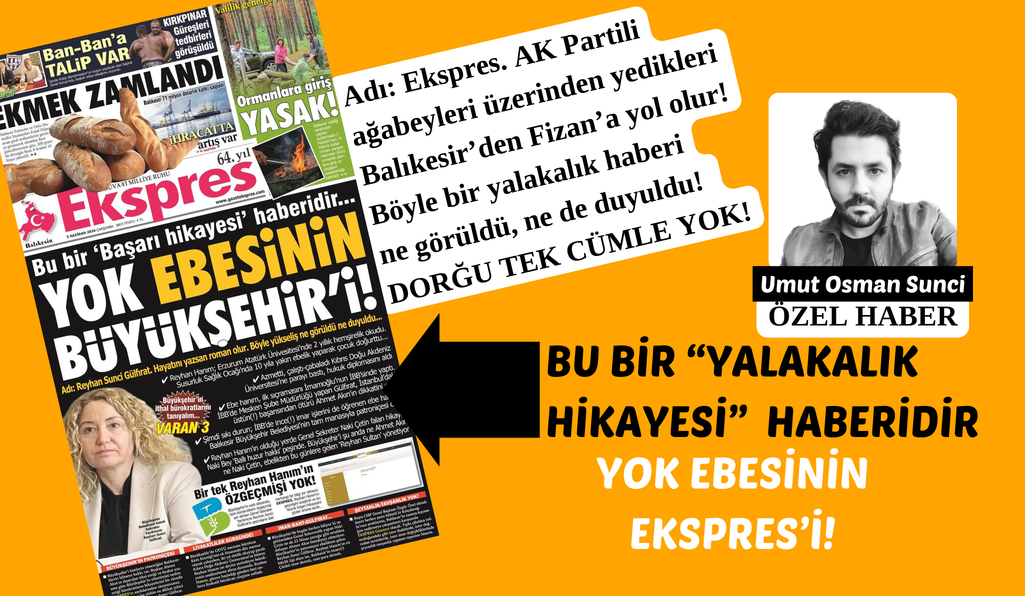BU BİR “YALAKALIK HİKAYESİ” HABERİDİR: YOK EBESİNİN EKSPRES’İ! Adı: Ekspres. AK Partili ağabeyleri üzerinden yedikleri Balıkesir’den Fizan’a yol