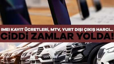 IMEI kayıt ücretleri ile birlikte Motorlu Taşıt Vergisi (MTV), yurt