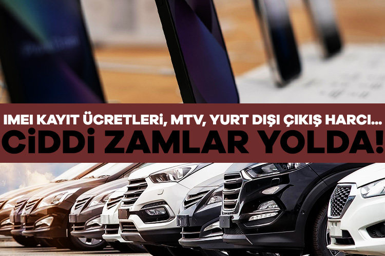 IMEI kayıt ücretleri ile birlikte Motorlu Taşıt Vergisi (MTV), yurt