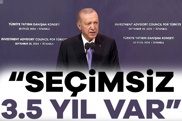 Cumhurbaşkanı Erdoğan: Türkiye’nin önünde seçimsiz 3.5 yıl var Cumhurbaşkanı Recep Tayyip Erdoğan, Yatırım Danışma Konseyi 10. Toplantısı'nda konuştu.
