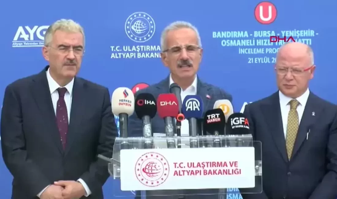 Hızlı Tren Projesi Hızla İlerliyor Ulaşım Bakanı Uraloğlu, Bursa ve Bandırma arasındaki hızlı tren projesinin
