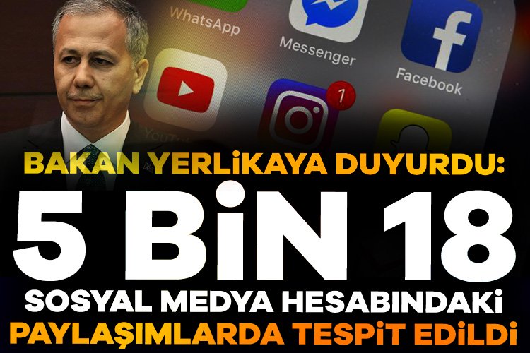 Bakan Yerlikaya duyurdu: Sosyal medya hesabındaki paylaşımlarda tespit edildi İçişleri Bakanı Ali Yerlikaya 28 Eylül-12 Ekim 2024 tarihleri arasında