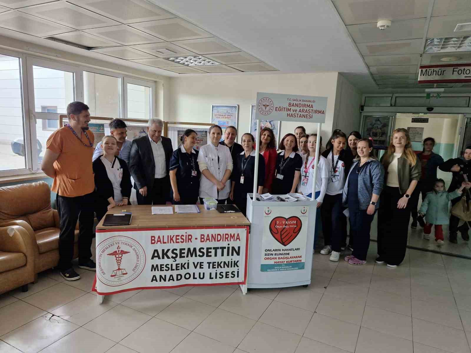 Balıkesir’in Bandırma ilçesinde, 3-9 Kasım Organ Bağışı Haftası kapsamında Bandırma