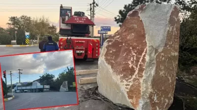 Balıkesir’in Erdek ilçesinde seyir halindeki TIR'ın dorsesindeki 12 ton ağırlığındaki