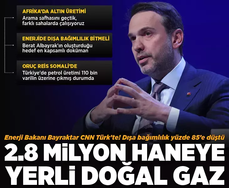 Enerji ve Tabii Kaynaklar Bakanı Alparslan Bayraktar, CNN Türk canlı