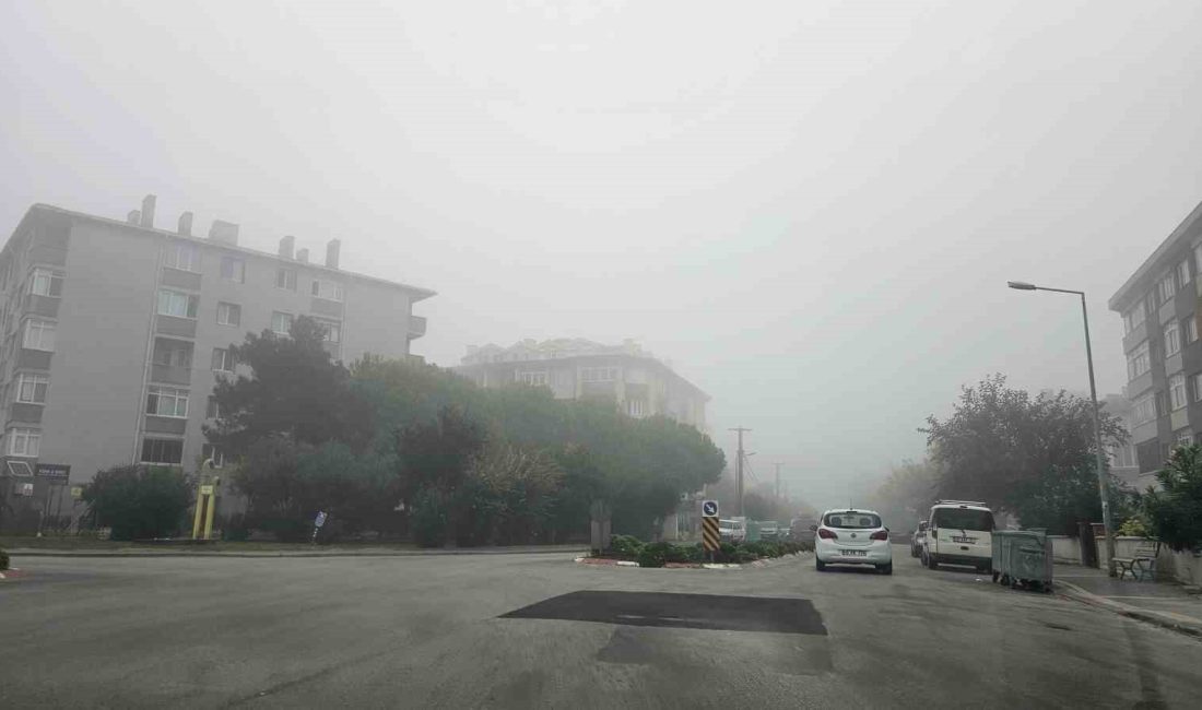 Balıkesir’in Bandırma ilçesinde sabah yaşanan yoğun sis, deniz ve kara