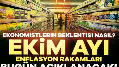 Ekim ayı enflasyon rakamları bugün açıklanacak. Türkiye İstatistik Kurumu (TÜİK)