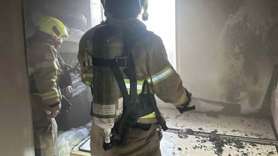 Balıkesir’in Bandırma ilçesinde, sobadan çıkan yangın kısa sürede kontrol altına