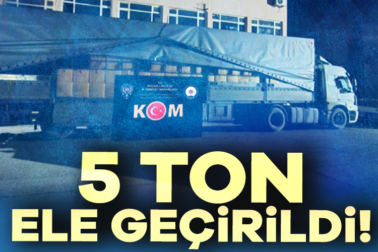Kocaeli'nin Gebze ilçesinde durdurulan tırda 5 ton 250 kilogram gümrük