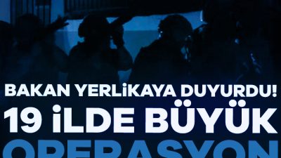 İçişleri Bakanı Ali Yerlikaya'nın sosyal medya paylaşımına göre, jandarma, 19