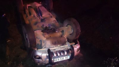 Balıkesir’in Manyas ilçesi Cumhuriyet Mahallesi yolunda meydana gelen tek taraflı