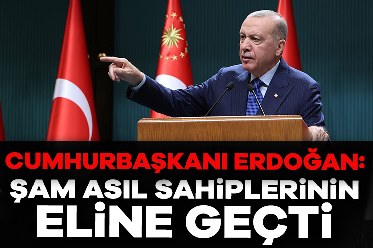 Cumhurbaşkanı Erdoğan: Şam asıl sahiplerinin eline geçti Cumhurbaşkanı Recep Tayyip Erdoğan başkanlığındaki Kabine Toplantısı sona erdi. Toplantı