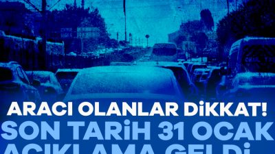 Motorlu Taşıtlar Vergisi (MTV) ödemeleri için son tarih 31 Ocak.