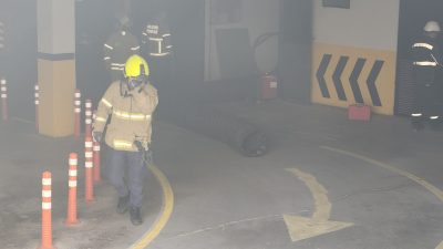 Balıkesir’de yer altı otoparkında bulunan trafoda yaşanan patlama kısa süreli