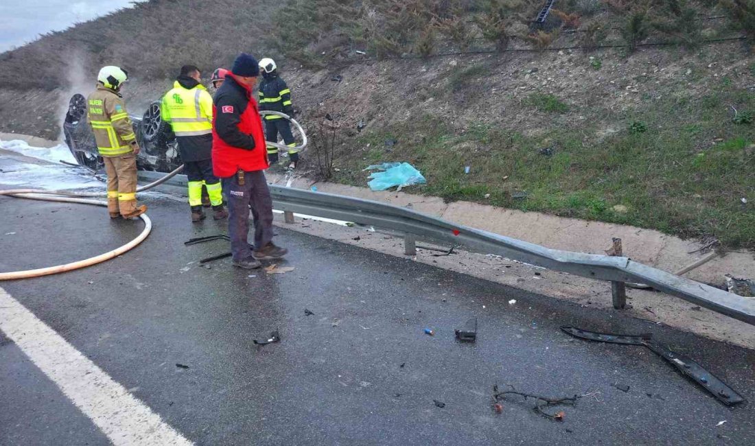 İzmir-İstanbul otobanının Savaştepe civarında meydana gelen tek taraflı trafik kazasında