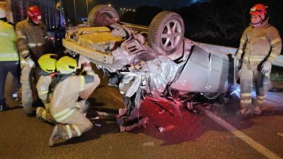 Bandırma-Çanakkale karayolunda Balcı Çamlığı mevkiinde meydana gelen trafik kazasında iki