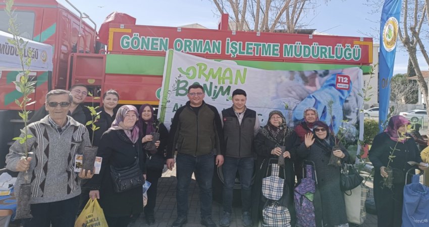 Gönen’de Orman Yangınlarına Karşı Farkındalık Eğitimi ve Ücretsiz Fidan Dağıtımı Balıkesir Orman Bölge Müdürlüğü, orman yangınlarına karşı farkındalık oluşturmak amacıyla