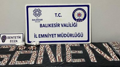 Balıkesir’in Gönen ilçesinde polis ekiplerince düzenlenen operasyonda, 994 adet sentetik