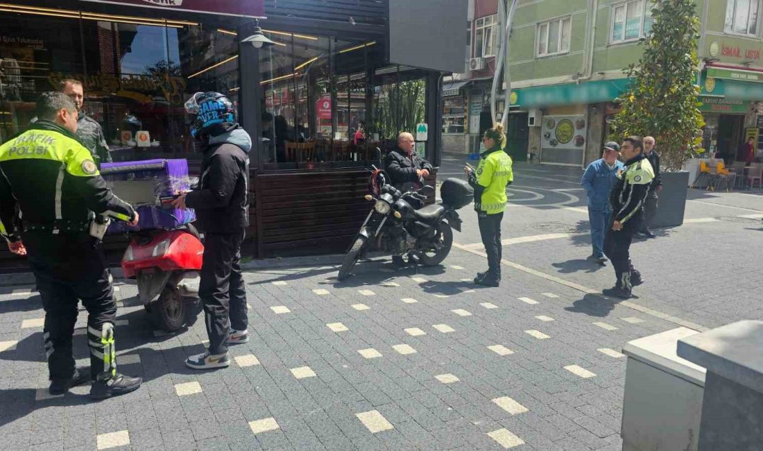 Balıkesir ‘in Bandırma ilçesinde yayaların kullandığı alanlarda motosiklet kullananlara ağır