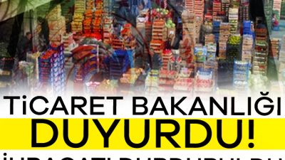 Ticaret Bakanlığı limon ihracatının 8 Nisan tarihinden itibaren durdurulduğunu açıkladı.