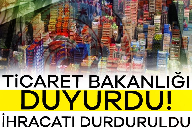 Ticaret Bakanlığı limon ihracatının 8 Nisan tarihinden itibaren durdurulduğunu açıkladı.
