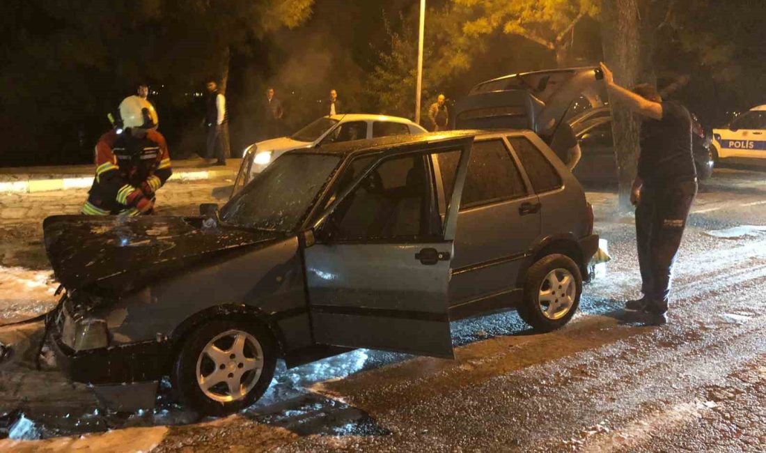 Balıkesir’in Ayvalık ilçesi Sefa Çamlık Mahallesi İnönü Caddesi’nde park halindeki