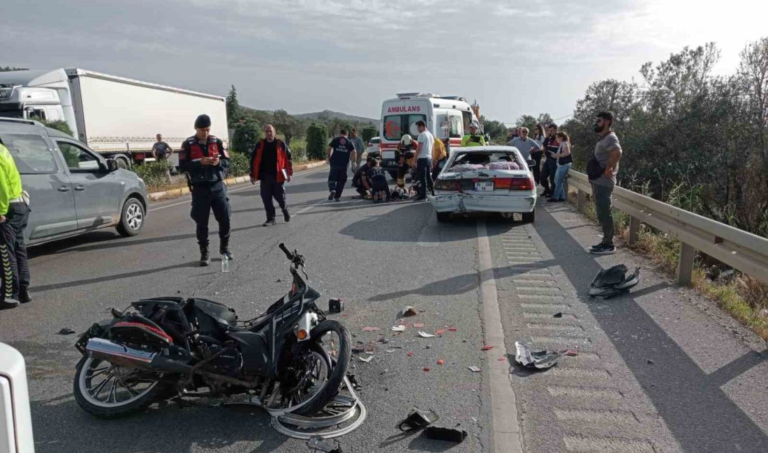 Balıkesir’in Burhaniye ilçesinde motosiklet ile otomobilin çarpıştığı kazada 2 kişi