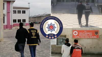 Balıkesir’in Bandırma ve Gönen ilçelerinde polis ekiplerince aranan şahıslara yönelik