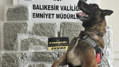 Balıkesir’de narkotik ekipleri tarafından yapılan operasyonda bir yolcu otobüsünde taşınan