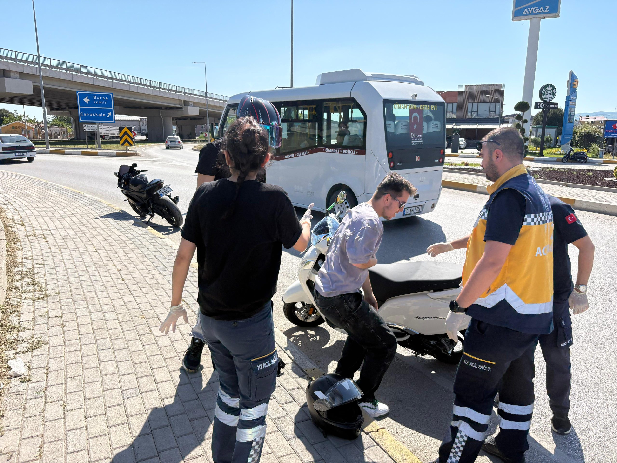 Balıkesir’in Bandırma ilçesinde meydana gelen tek taraflı motosiklet kazasında bir
