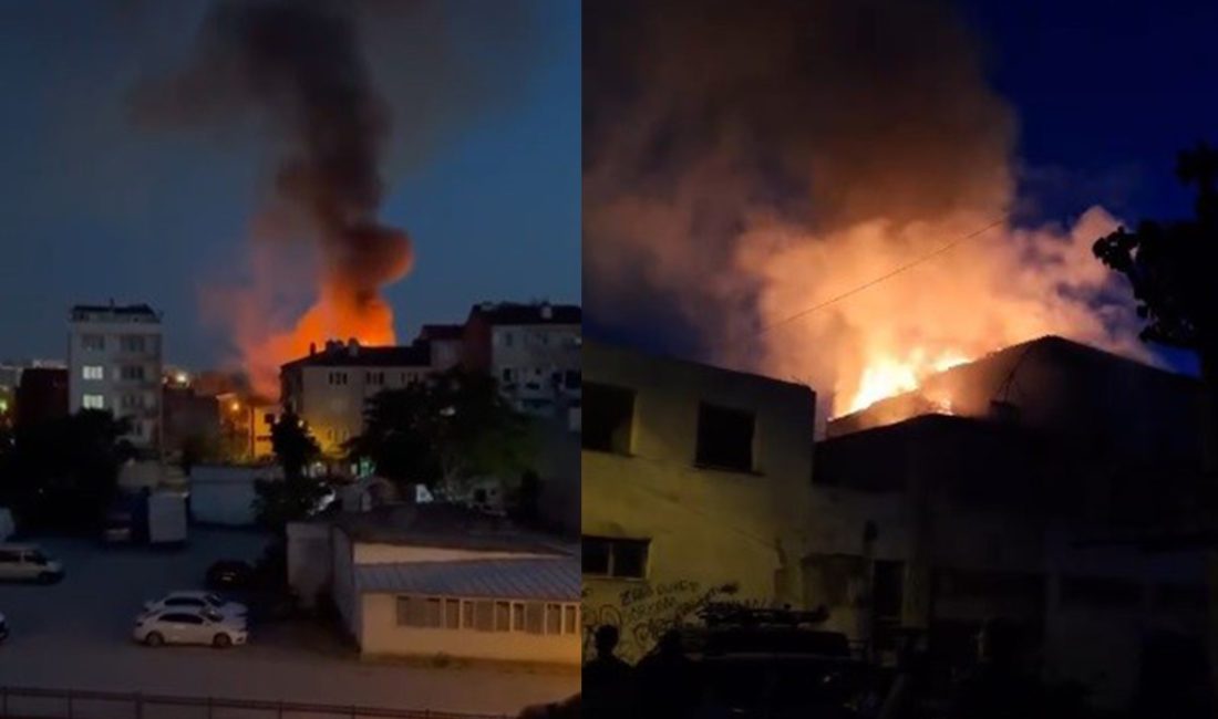 Balıkesir'de akşam saatlerinde hurda ve lastikçilerin bulunduğu mevkideki bir iş