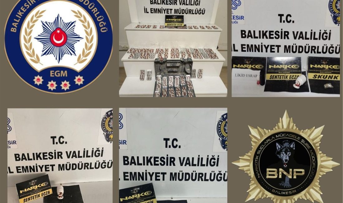 Balıkesir İl Emniyet Müdürlüğü Narkotik ekipleri, 20 Haziran'da gerçekleştirdikleri 4