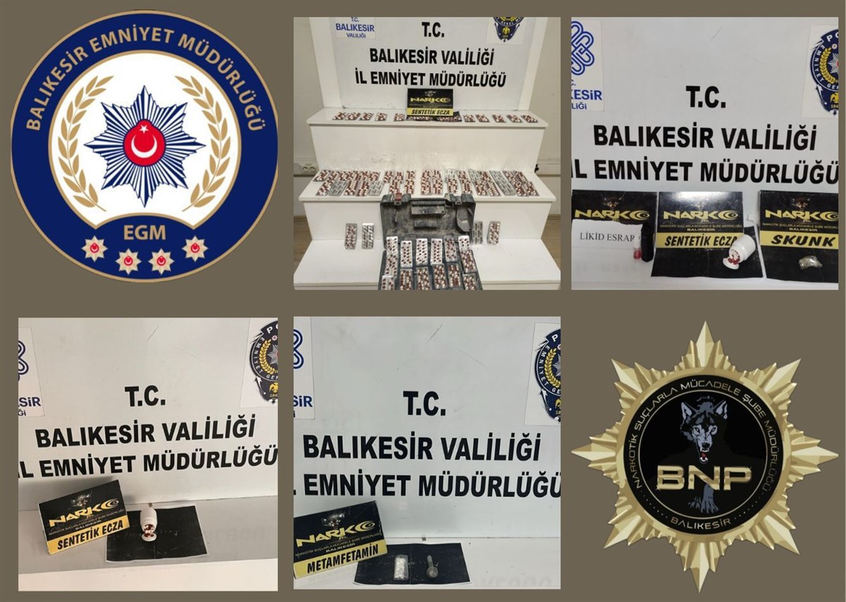 Balıkesir İl Emniyet Müdürlüğü Narkotik ekipleri, 20 Haziran'da gerçekleştirdikleri 4