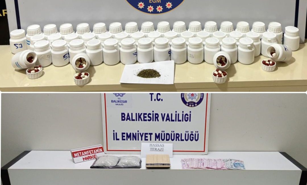 Balıkesir’in Edremit ve Bandırma ilçelerinde düzenlenen ayrı operasyonlarda çok sayıda