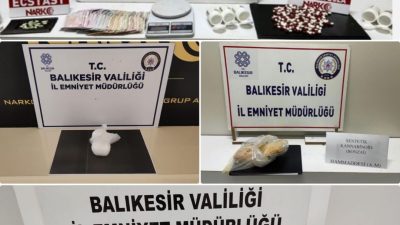 Balıkesir genelinde yapılan operasyonlarda çeşitli uyuşturucu maddeler ele geçirildi
