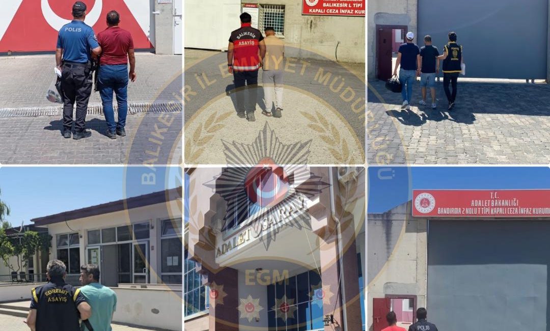 Balıkesir genelinde düzenlenen eş zamanlı operasyonlarda 10 ila 15 yıl