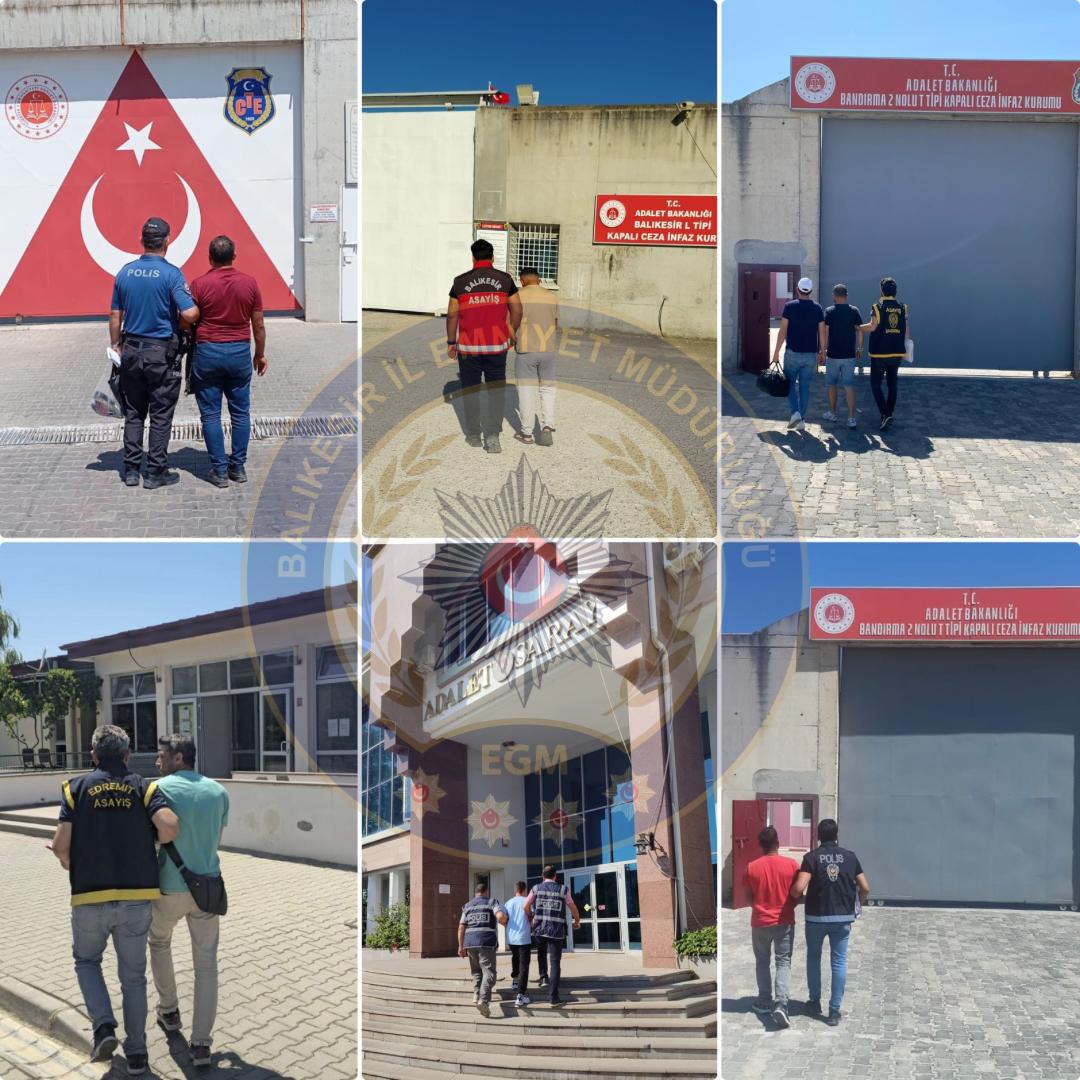 Balıkesir genelinde düzenlenen eş zamanlı operasyonlarda 10 ila 15 yıl