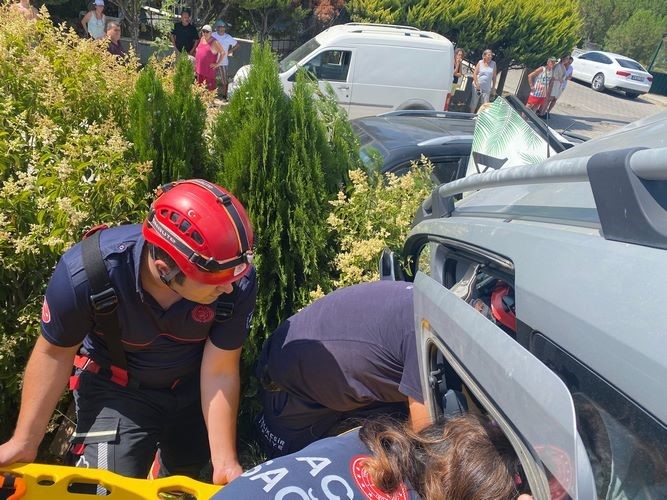 Balıkesir’in Edremit ilçesinde meydana gelen kazada, 1 kişi yaralandı.