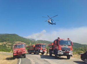 Balıkesir’de dün orman alanları ve tarım arazileri, havanın yüksek sıcaklığı,
